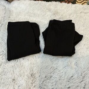 Woman Within Plus Size 6X Tall Black Stretch Cotton Bootcut Leggings Pull-On